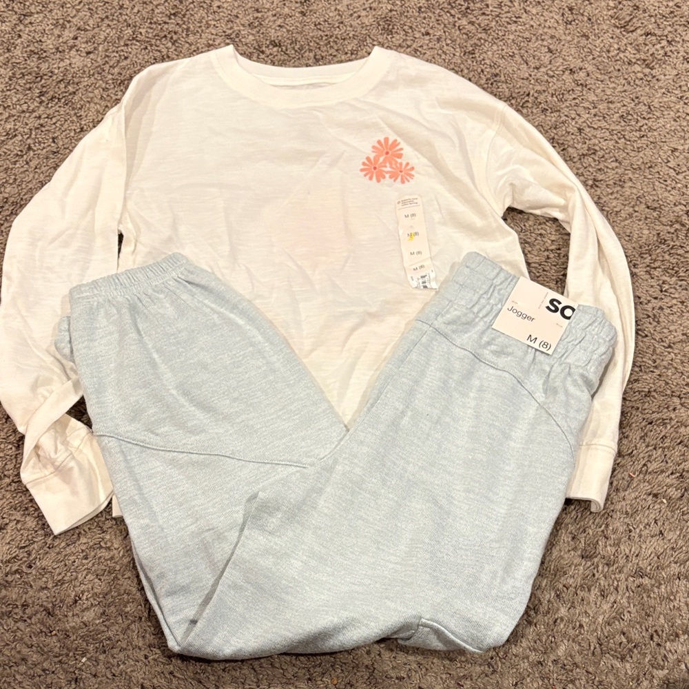 SO Light Gray Joggers and cozy long sleeve tee